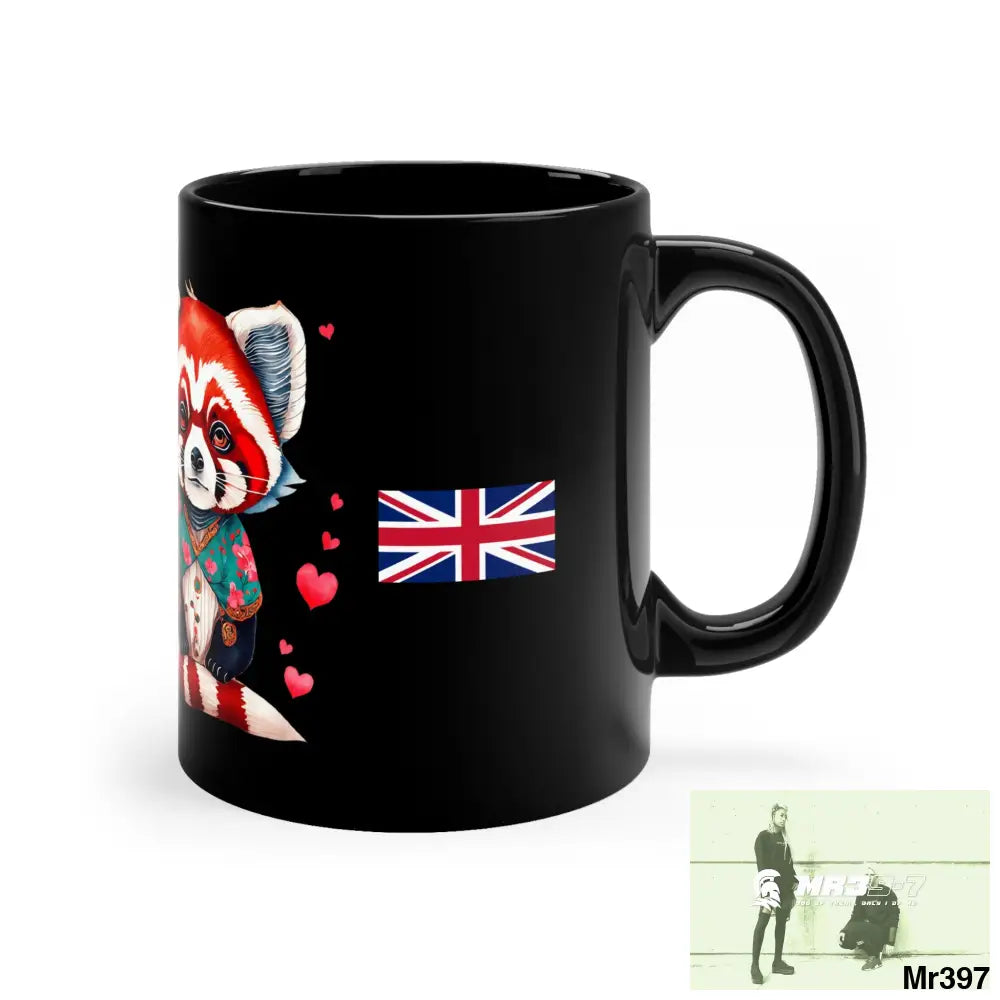 A1•Sparta GBR Valentine’s Day Cute Red Panda 11oz Black Mug 11oz Mug