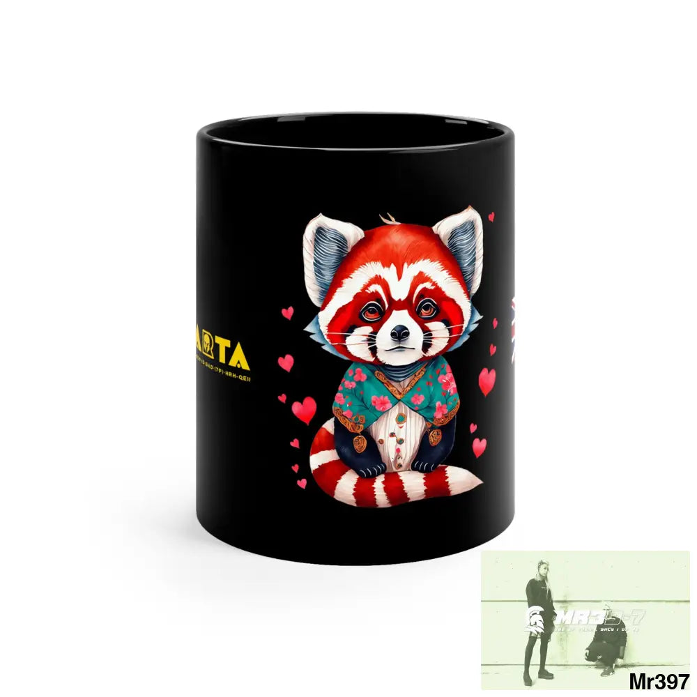 A1•Sparta GBR Valentine’s Day Cute Red Panda 11oz Black Mug 11oz Mug
