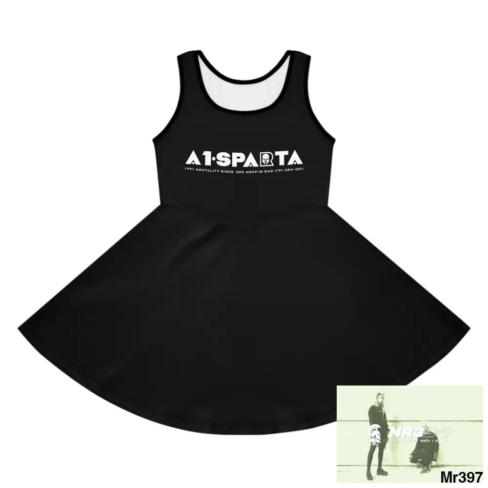 A1-Sparta Girls Sleeveless Sundress (AOP) Seam thread color automatically matched to design / 2T All Over Prints