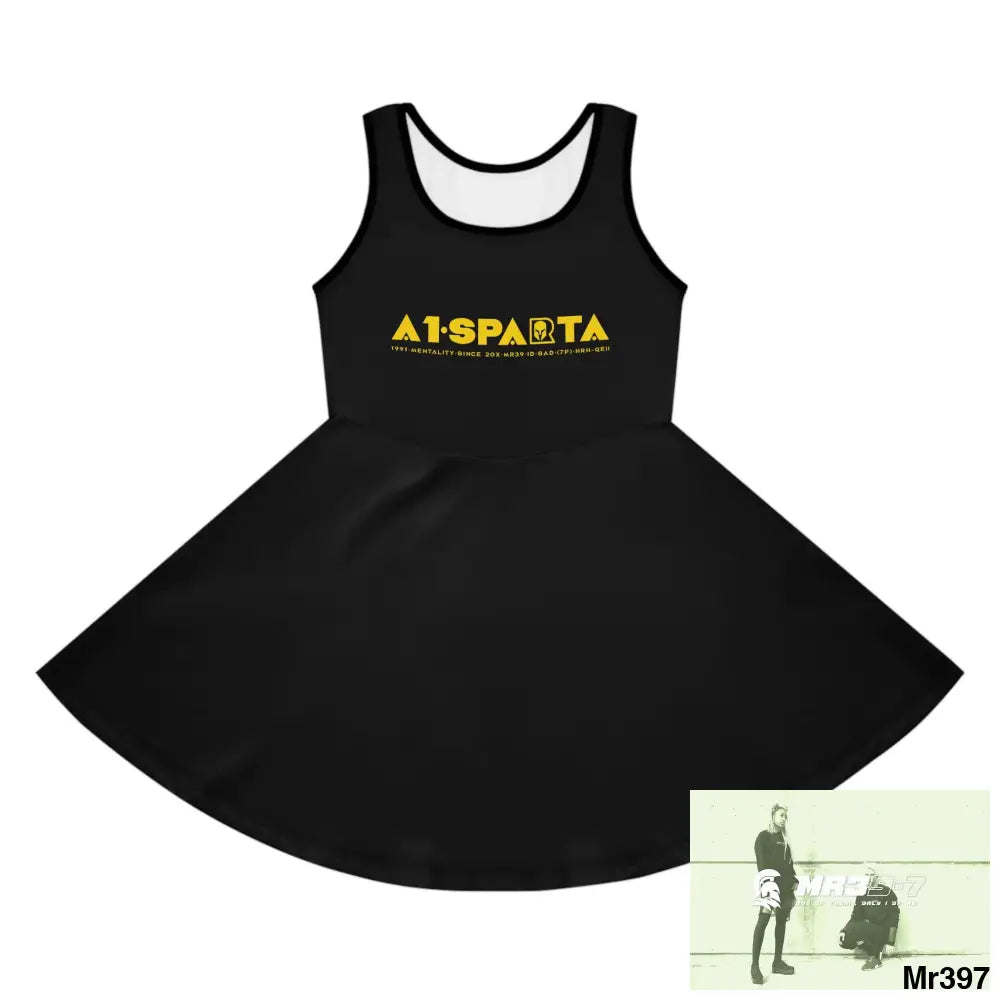 A1-Sparta Girls Sleeveless Sundress (AOP) Seam thread color automatically matched to design / 2T All Over Prints