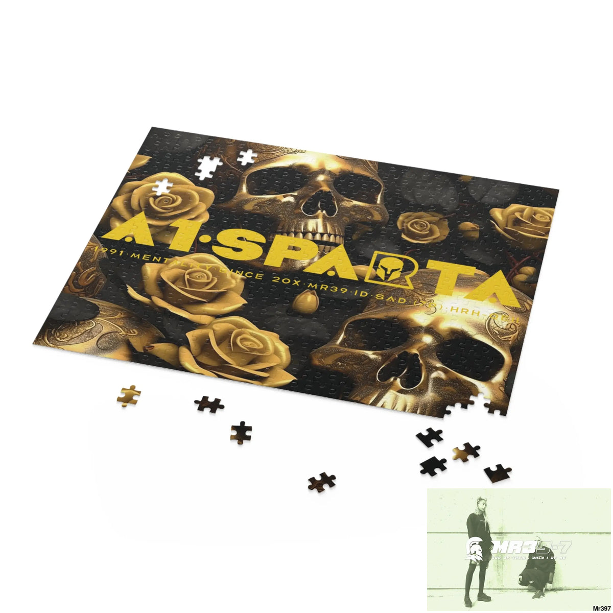 A1.Sparta Gold Gothic skulls & Roses Puzzle (120 252 500-Piece) Puzzle