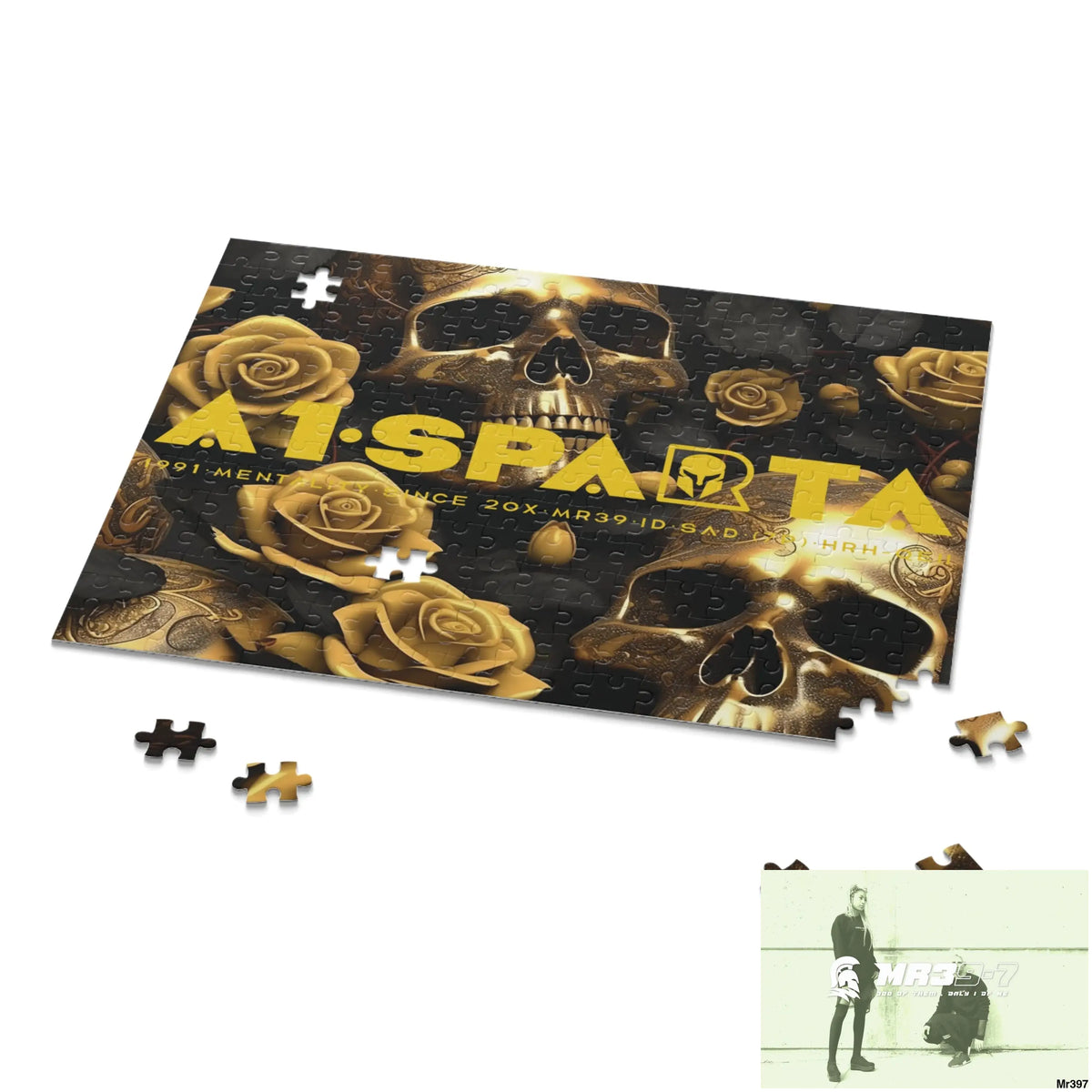 A1.Sparta Gold Gothic skulls & Roses Puzzle (120 252 500-Piece) Puzzle