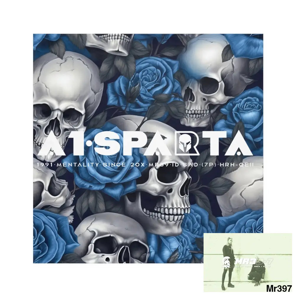 A1-Sparta Gothic Skulls & Roses Napkins 4-piece set / White / 19’’ × 19’’ Accessories