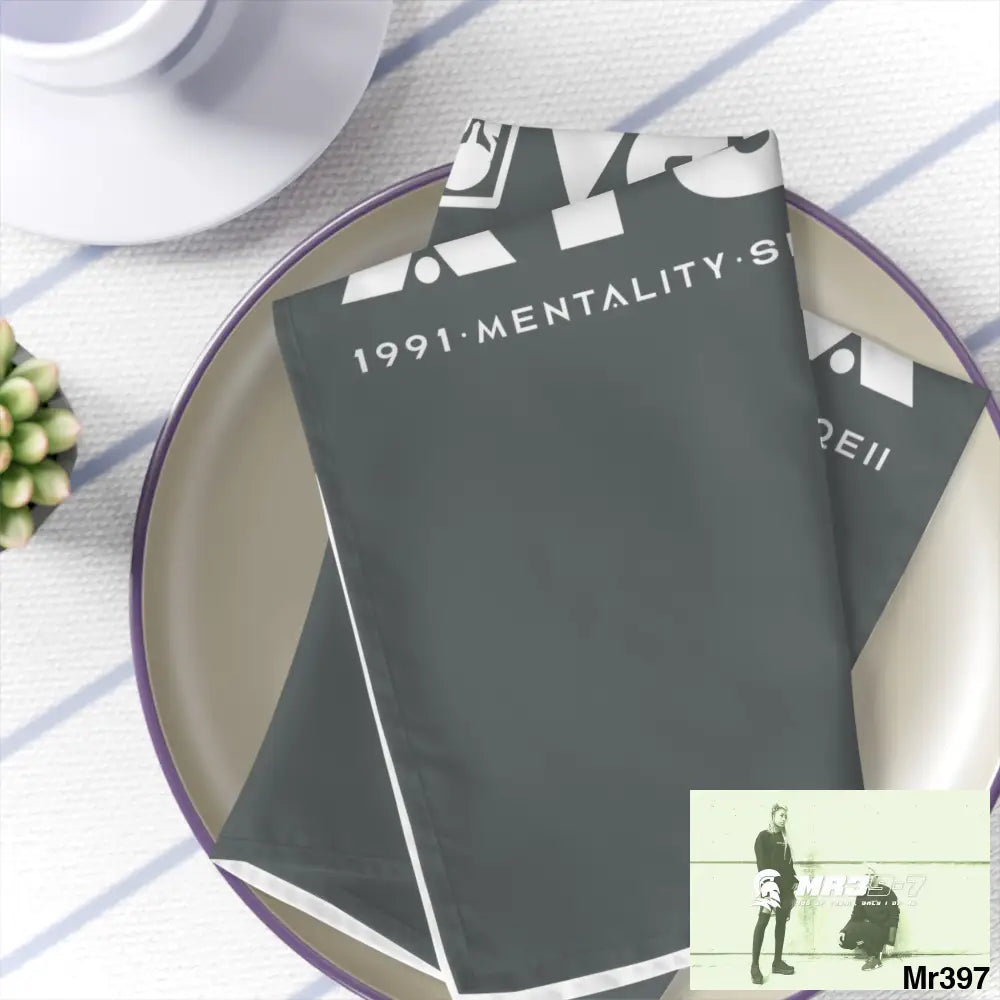 A1-Sparta Gothic Skulls & Roses Napkins 4-piece set / White / 19’’ × 19’’ Accessories