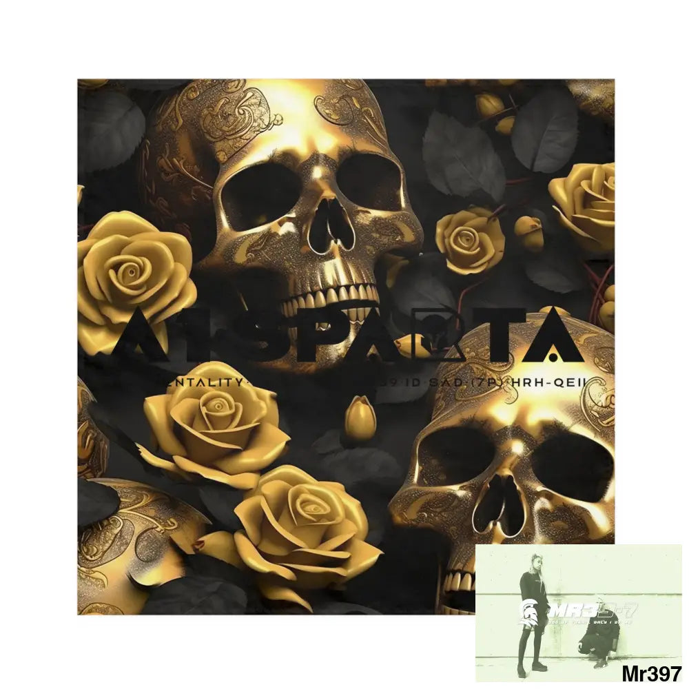 A1-Sparta Gothic Skulls & Roses Napkins 4-piece set / White / 19’’ × 19’’ Accessories