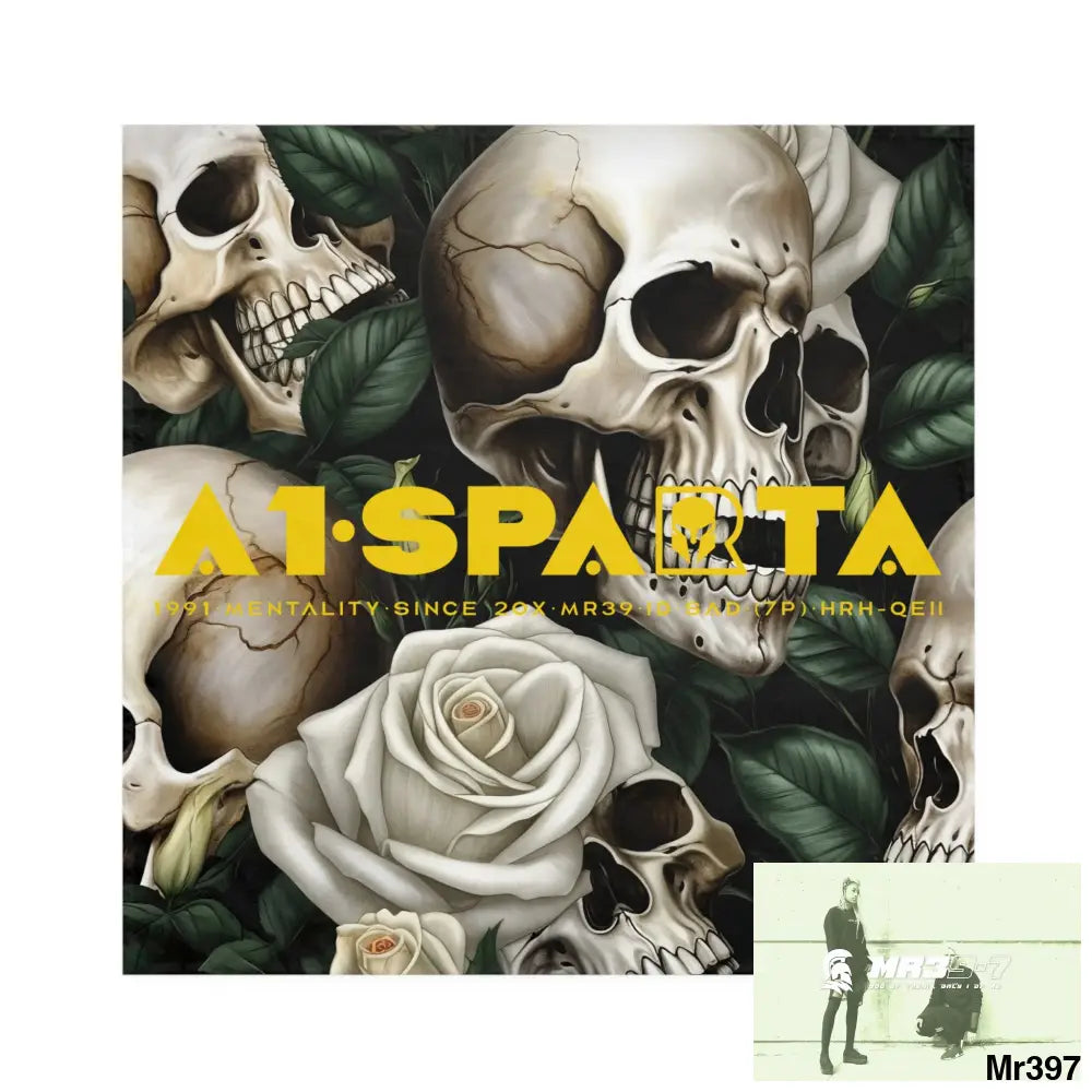 A1- Sparta Gothic Skulls & Roses Napkins 4-piece set / White / 19’’ × 19’’ Accessories