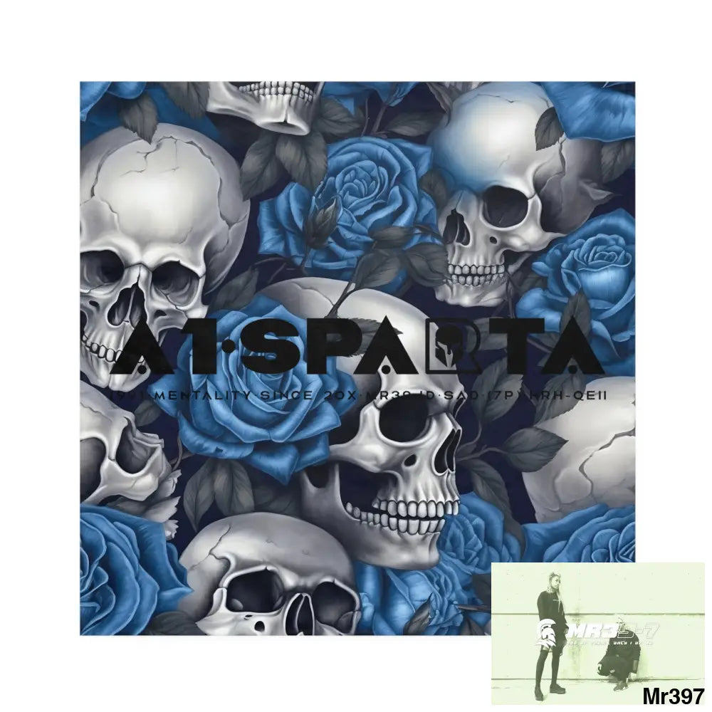 A1-Sparta Gothic Skulls & Roses Napkins 4-piece set / White / 19’’ × 19’’ Accessories