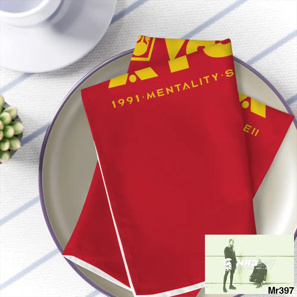 A1- Sparta Gothic Skulls & Roses Napkins 4-piece set / White / 19’’ × 19’’ Accessories