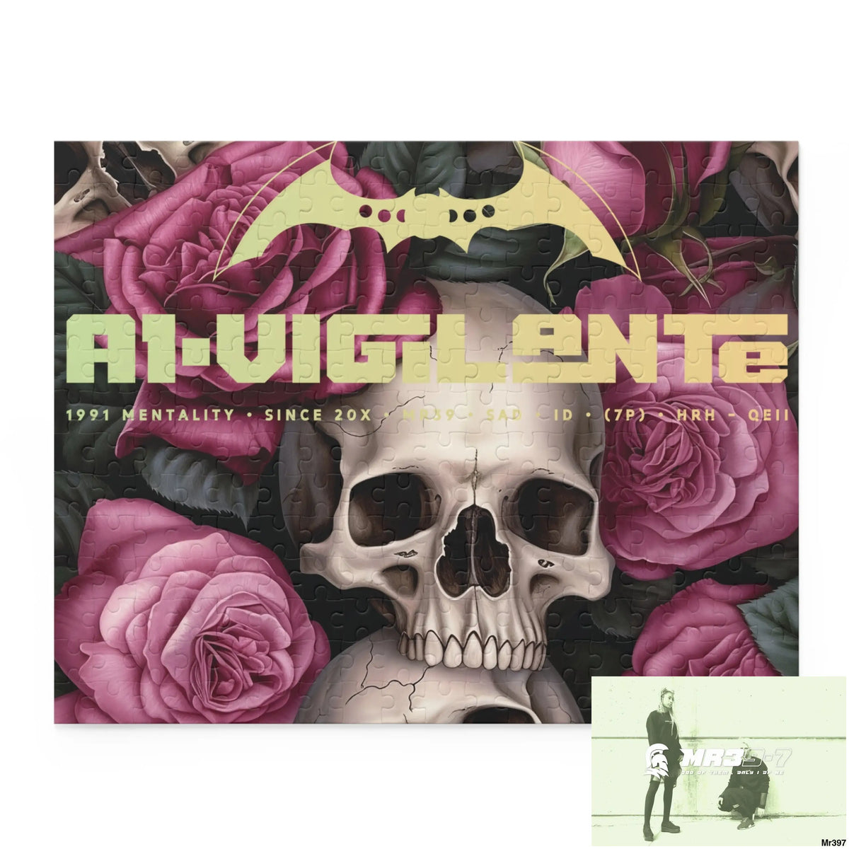 A1•Sparta Gothic skulls & Roses Puzzle (120 252 500-Piece) 14’’ × 11’’ (252 pcs) Puzzle