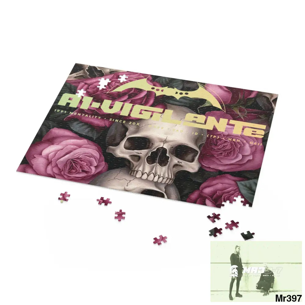 A1•Sparta Gothic skulls & Roses Puzzle (120 252 500-Piece) Puzzle