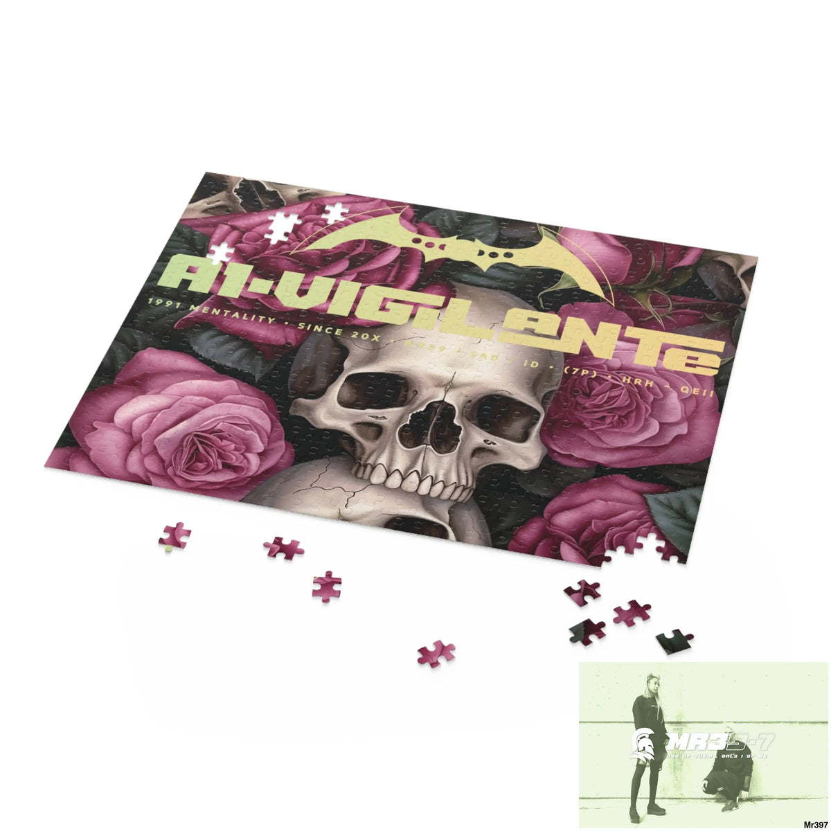 A1•Sparta Gothic skulls & Roses Puzzle (120 252 500-Piece) Puzzle