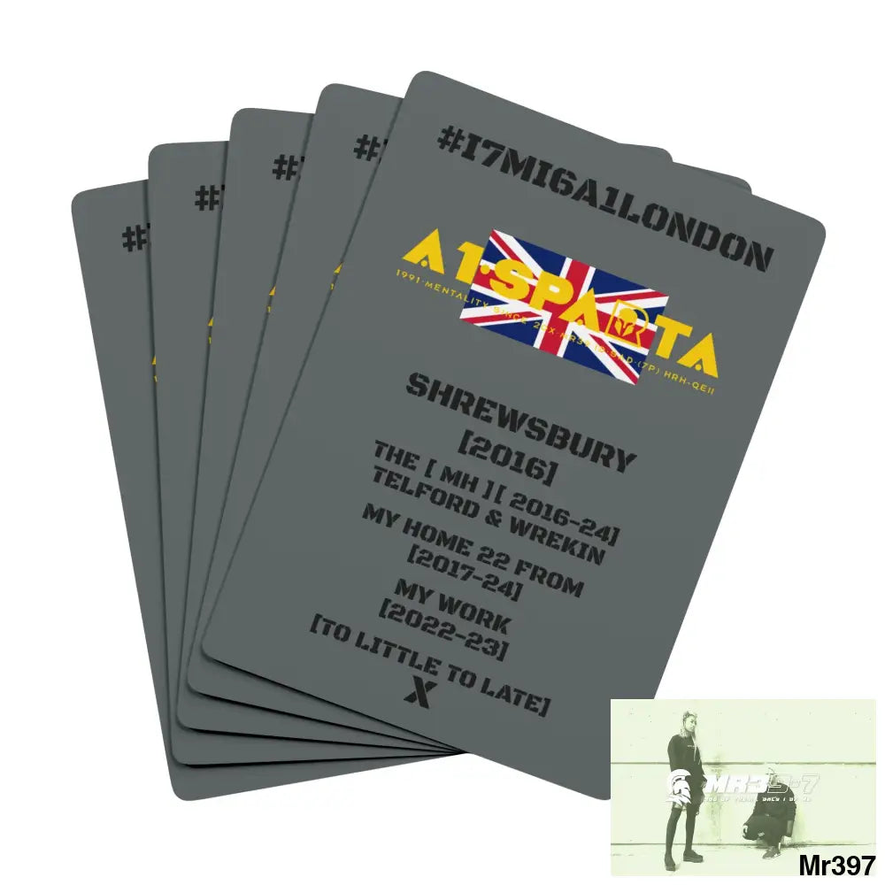 A1-Sparta #I7MI6A1London Shrewsbury Telford & Wrekin MH,My Home My Work Ltd Edition Custom Poker Cards 2.5’’ x 3.5’’