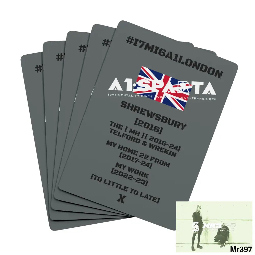 A1-Sparta #I7MI6A1London Shrewsbury Telford & Wrekin MH,My Home My Work Ltd Edition Custom Poker Cards 2.5’’ x 3.5’’
