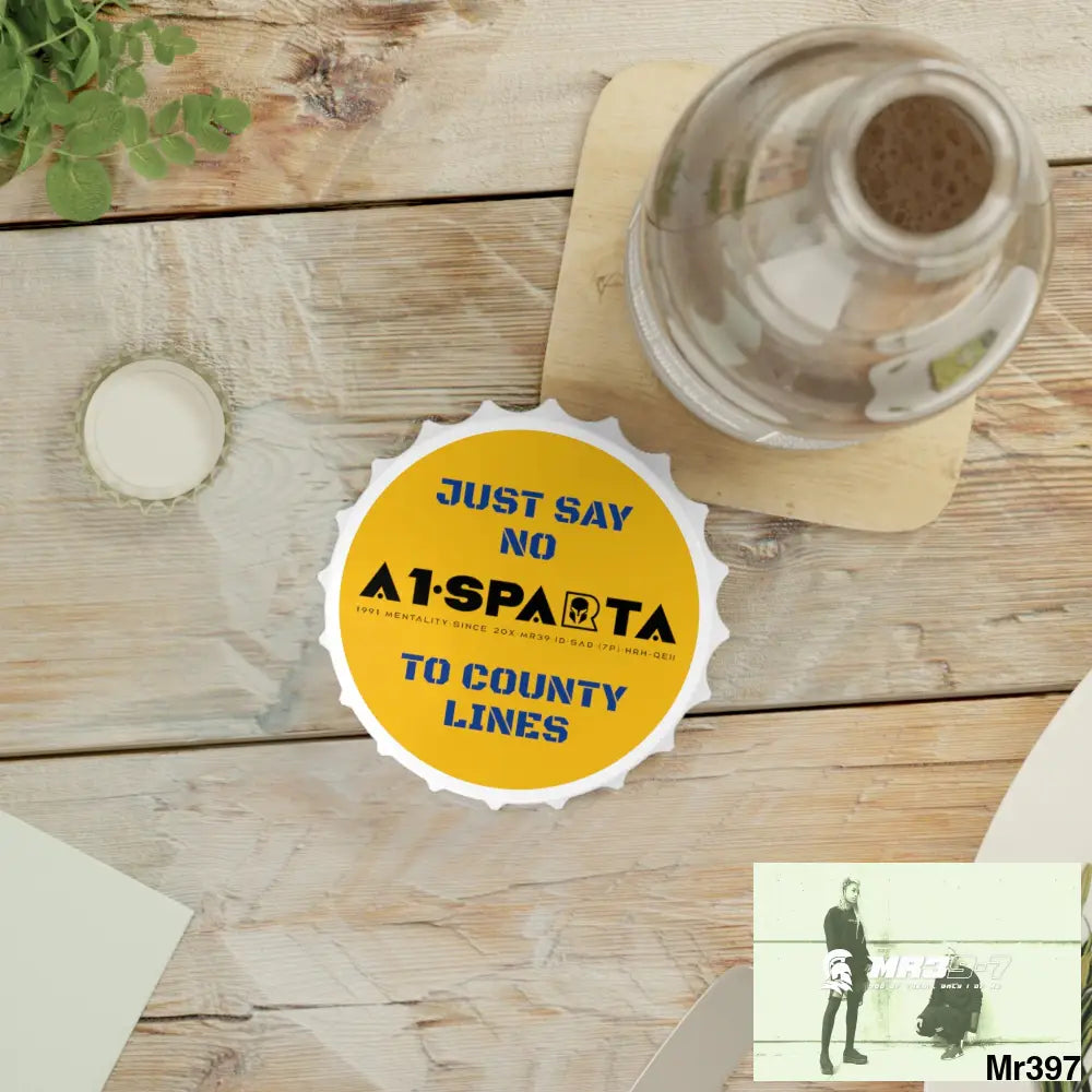 A1- Sparta Just Say No To County Lines Bottle Opener One size / White Accessories
