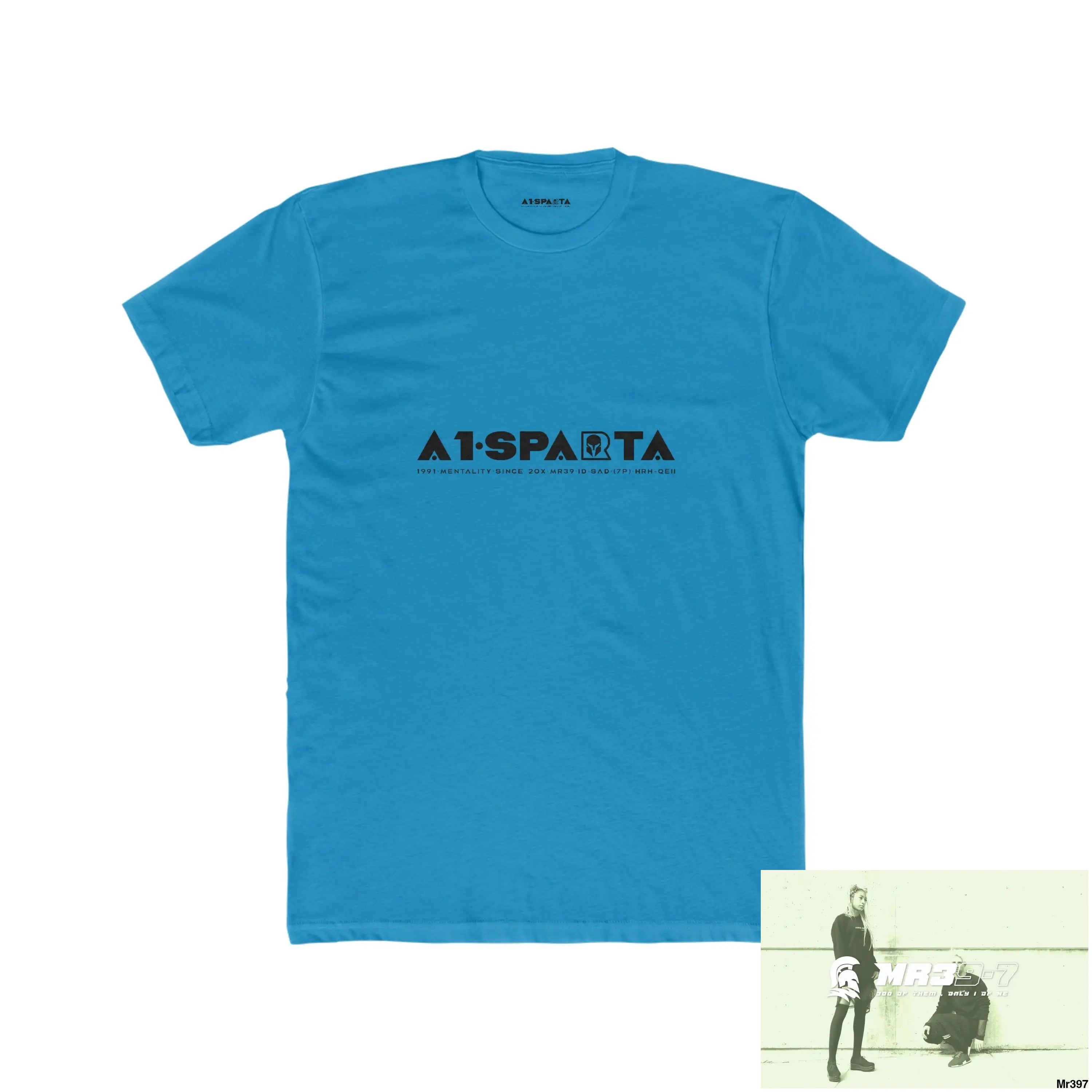A1-Sparta Kenya 2015 Mombasa Airport Top Thai Organised Crime Men’s Cotton Crew Tee Solid Turquoise / S T-Shirt