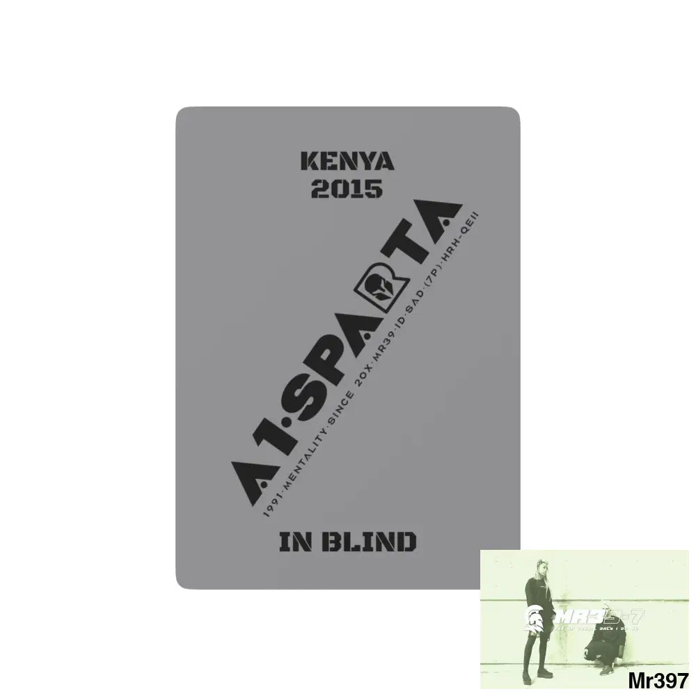 A1•Sparta Kenya In Blind Ltd Edition Custom Poker Cards 2.5’’ x 3.5’’ / White / Semi Glossy Paper products