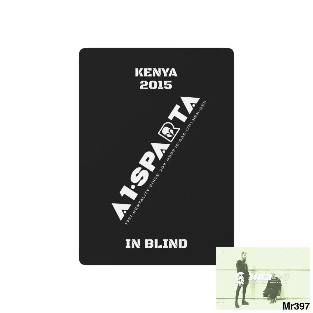 A1•Sparta Kenya In Blind Ltd Edition Custom Poker Cards 2.5’’ x 3.5’’ / White / Semi Glossy Paper products