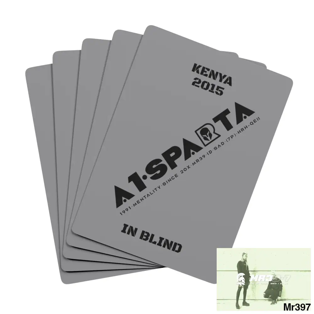 A1•Sparta Kenya In Blind Ltd Edition Custom Poker Cards 2.5’’ x 3.5’’ / White / Semi Glossy Paper products