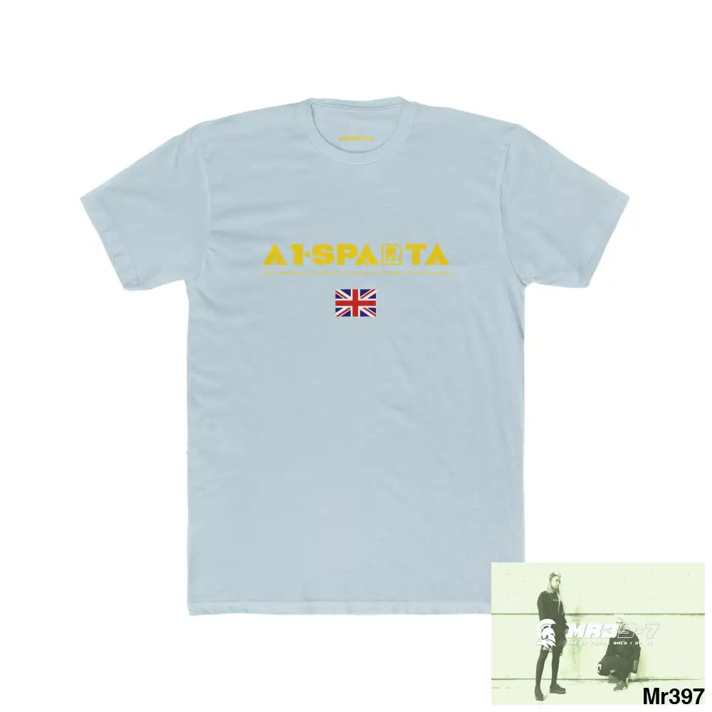 A1•Sparta Kenya In Blind My Pain Management Black Snake Men’s Cotton Crew Tee Solid Light Blue / S T-Shirt