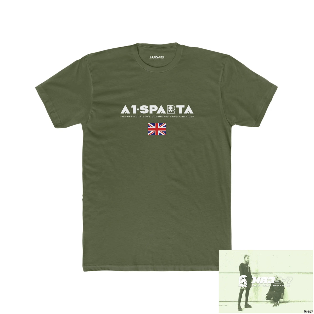 A1•Sparta Kenya In Blind My Pain Management Black Snake Men’s Cotton Crew Tee Solid Military Green / XS T-Shirt