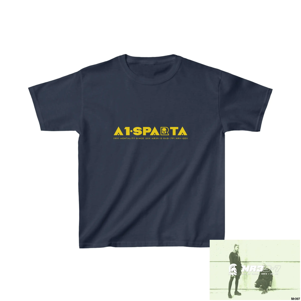 A1-Sparta - Kids Heavy Cotton™ Tee XS / Navy Kids clothes