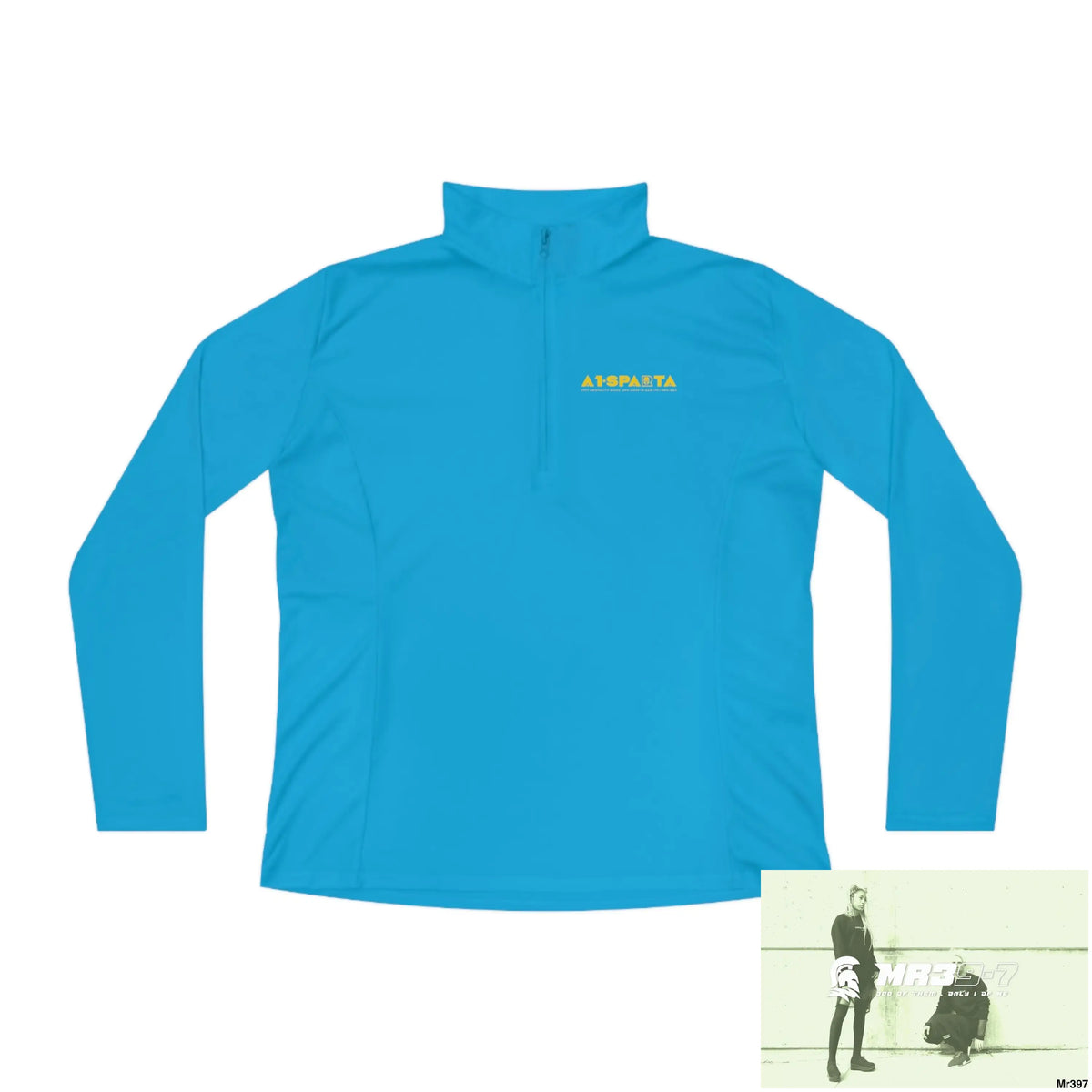 A1- Sparta -Ladies Quarter-Zip Pullover Atomic Blue / 2XL Long-sleeve