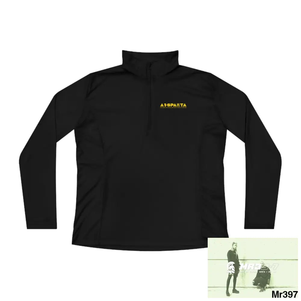 A1- Sparta -Ladies Quarter-Zip Pullover Black / M Long-sleeve