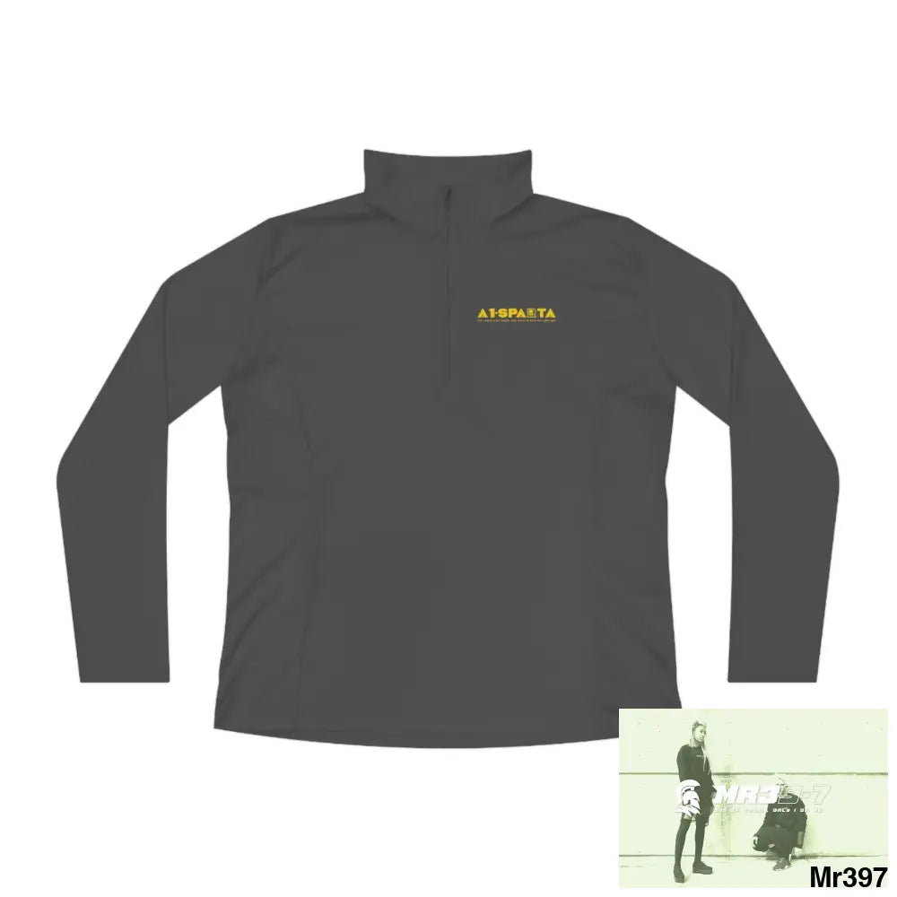 A1- Sparta -Ladies Quarter-Zip Pullover Iron Grey / S Long-sleeve