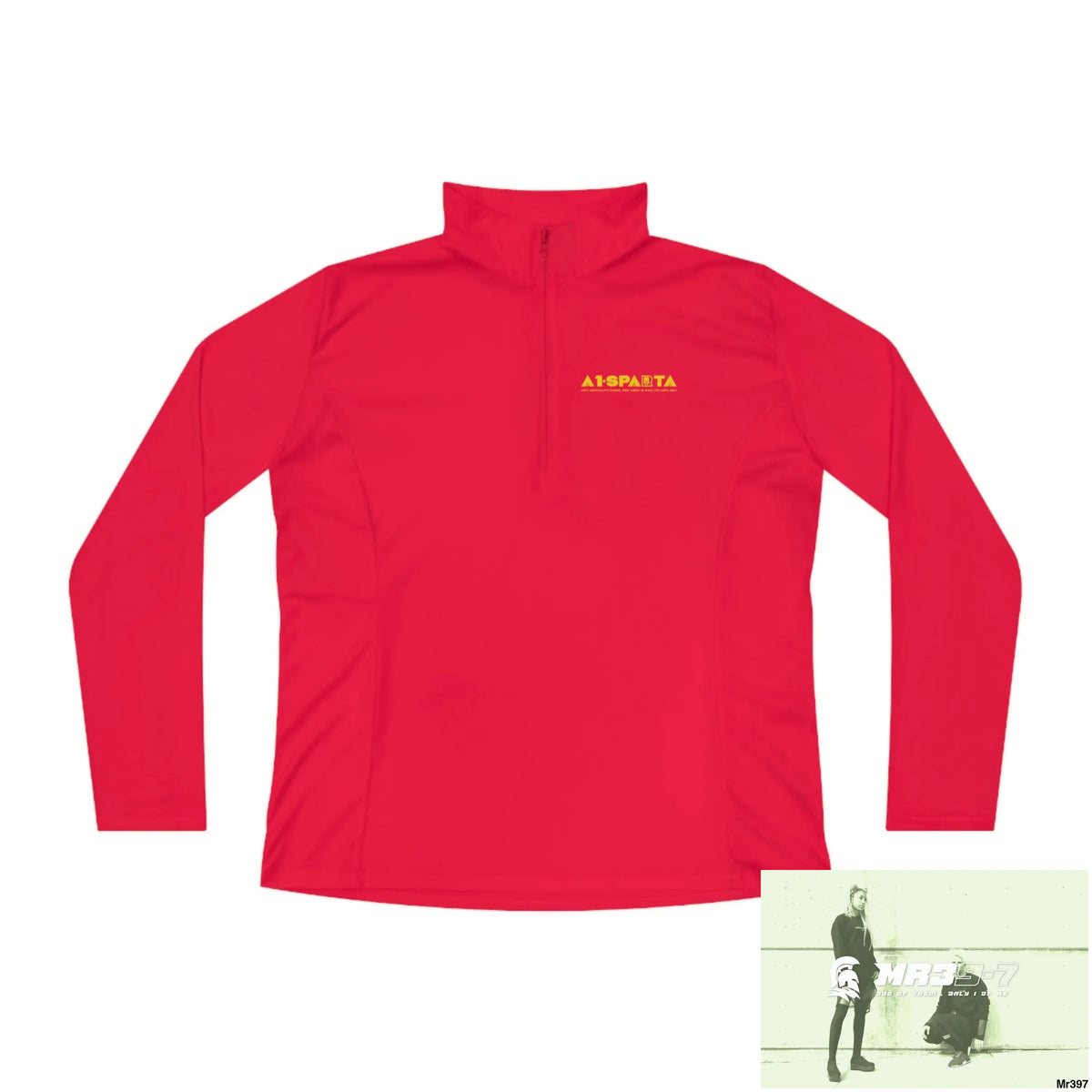 A1- Sparta -Ladies Quarter-Zip Pullover True Red / S Long-sleeve