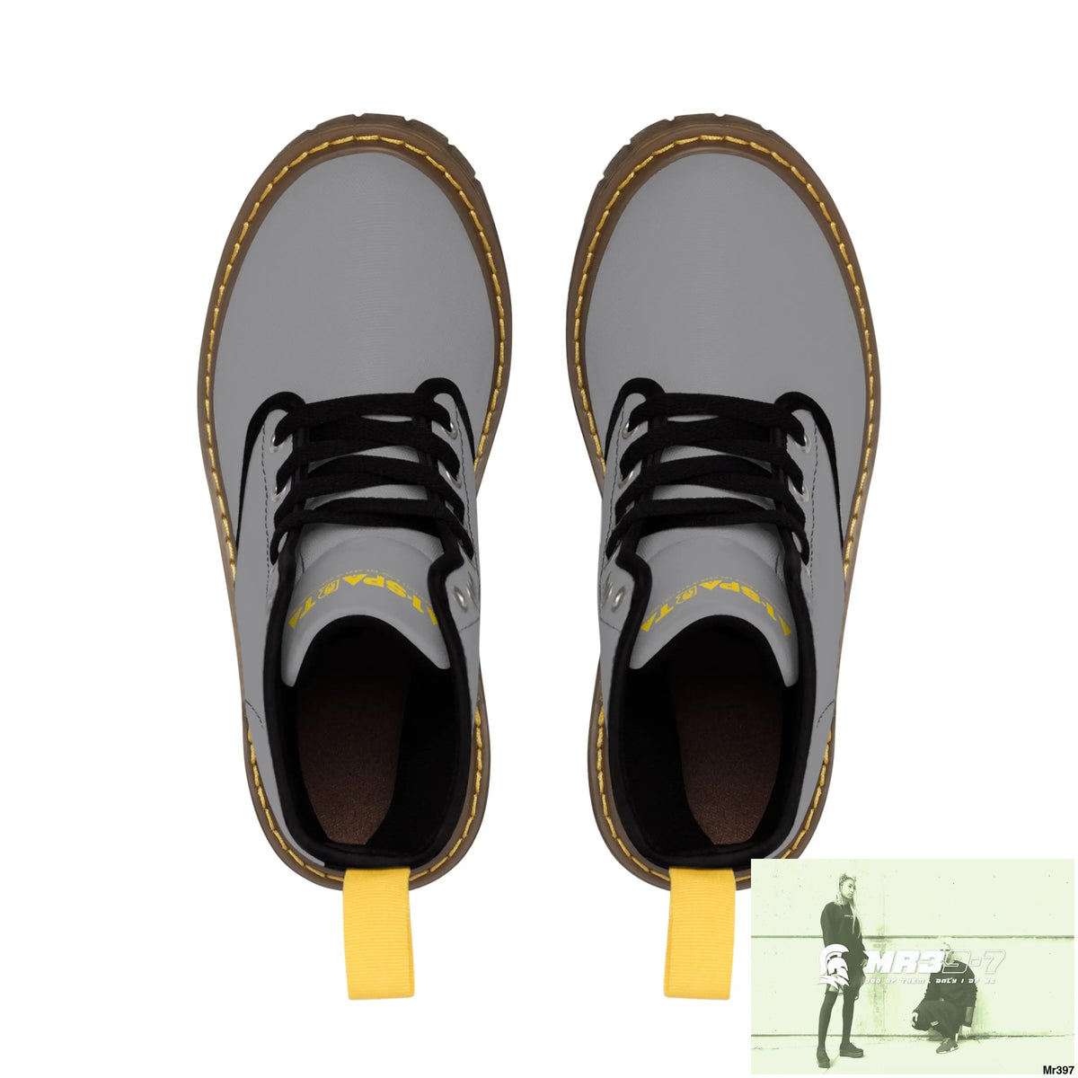 A1-Sparta Light Grey Canvas Boots AOP Shoes