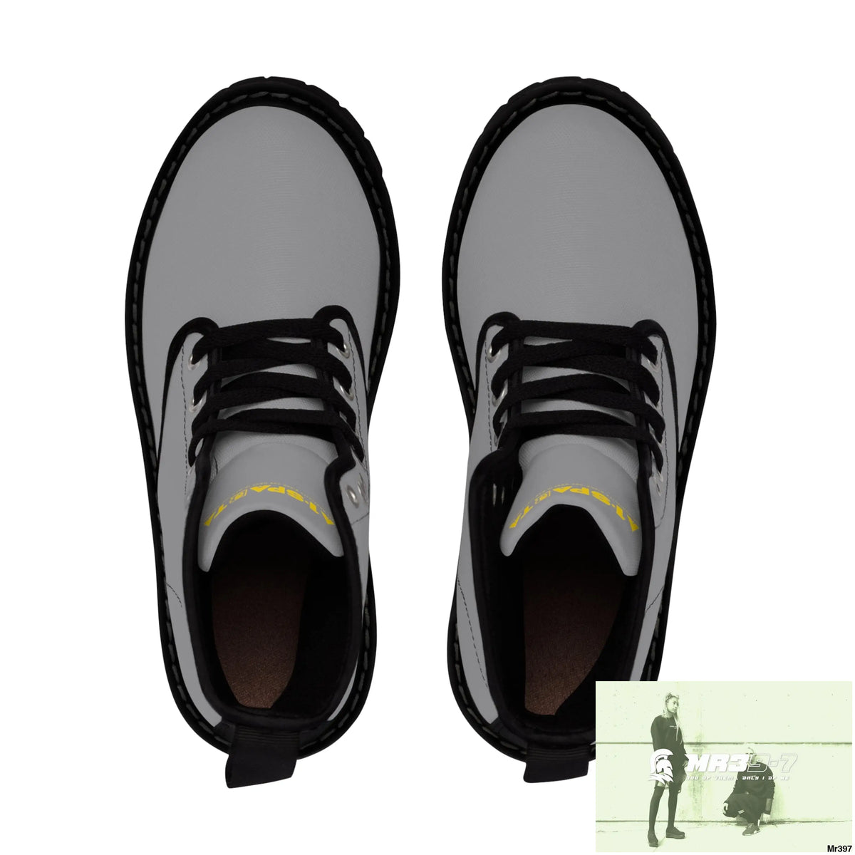 A1-Sparta Light Grey Canvas Boots AOP Shoes