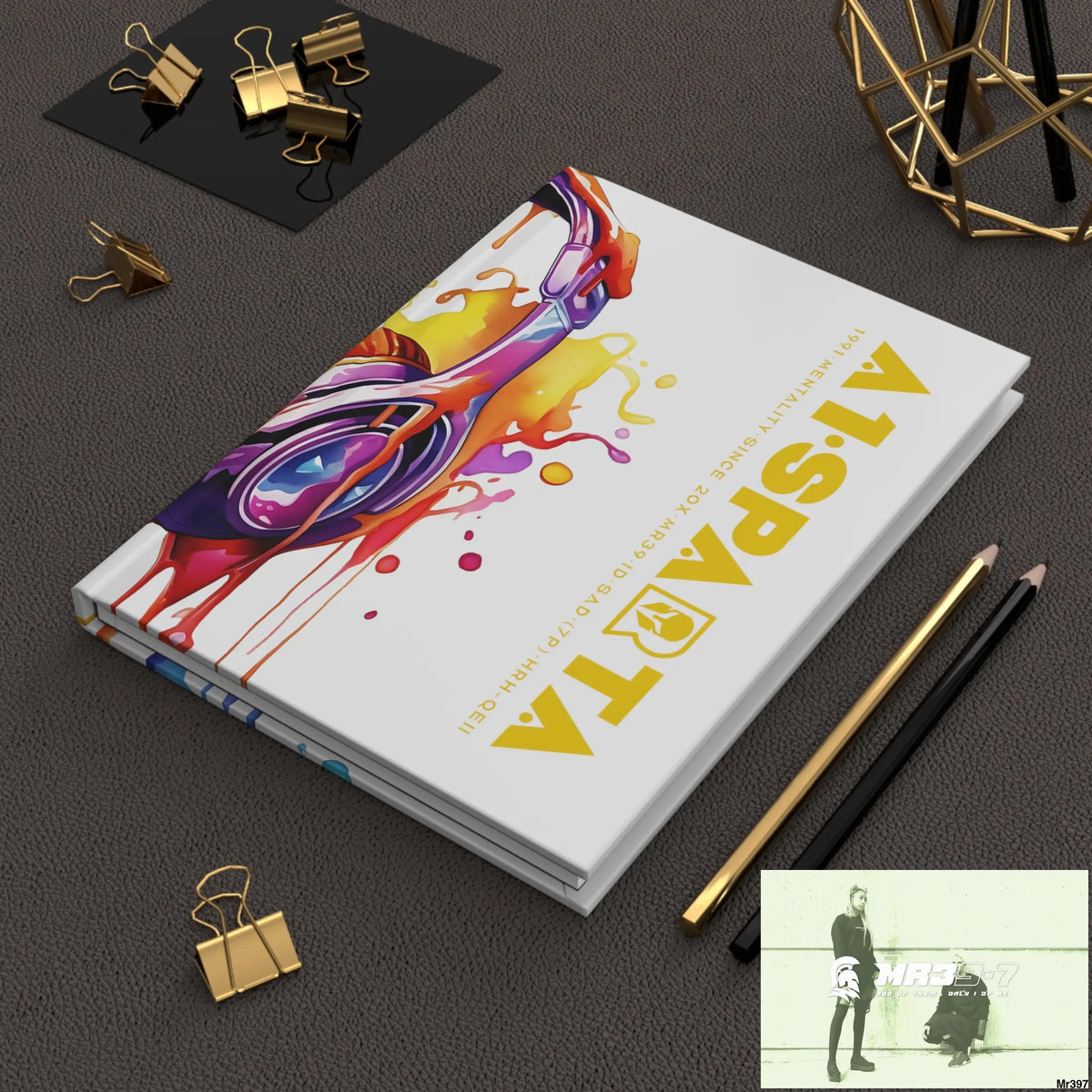 A1• Sparta Melting Headset Hardcover Journal Matte Journal Paper products