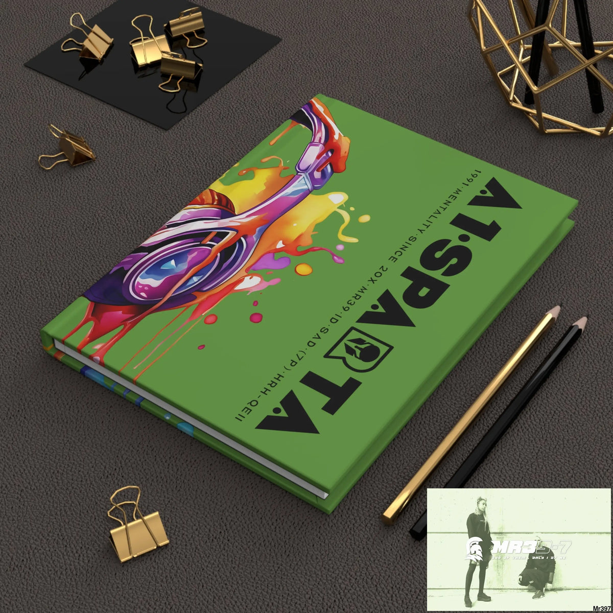 A1• Sparta Melting Headset Hardcover Journal Matte Journal Paper products