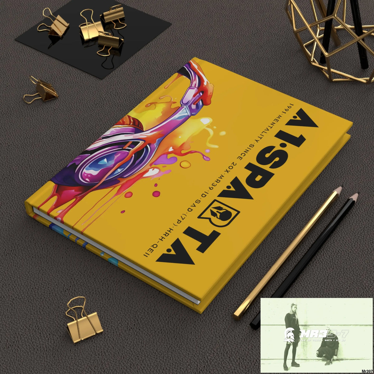 A1• Sparta Melting Headset Hardcover Journal Matte Journal Paper products