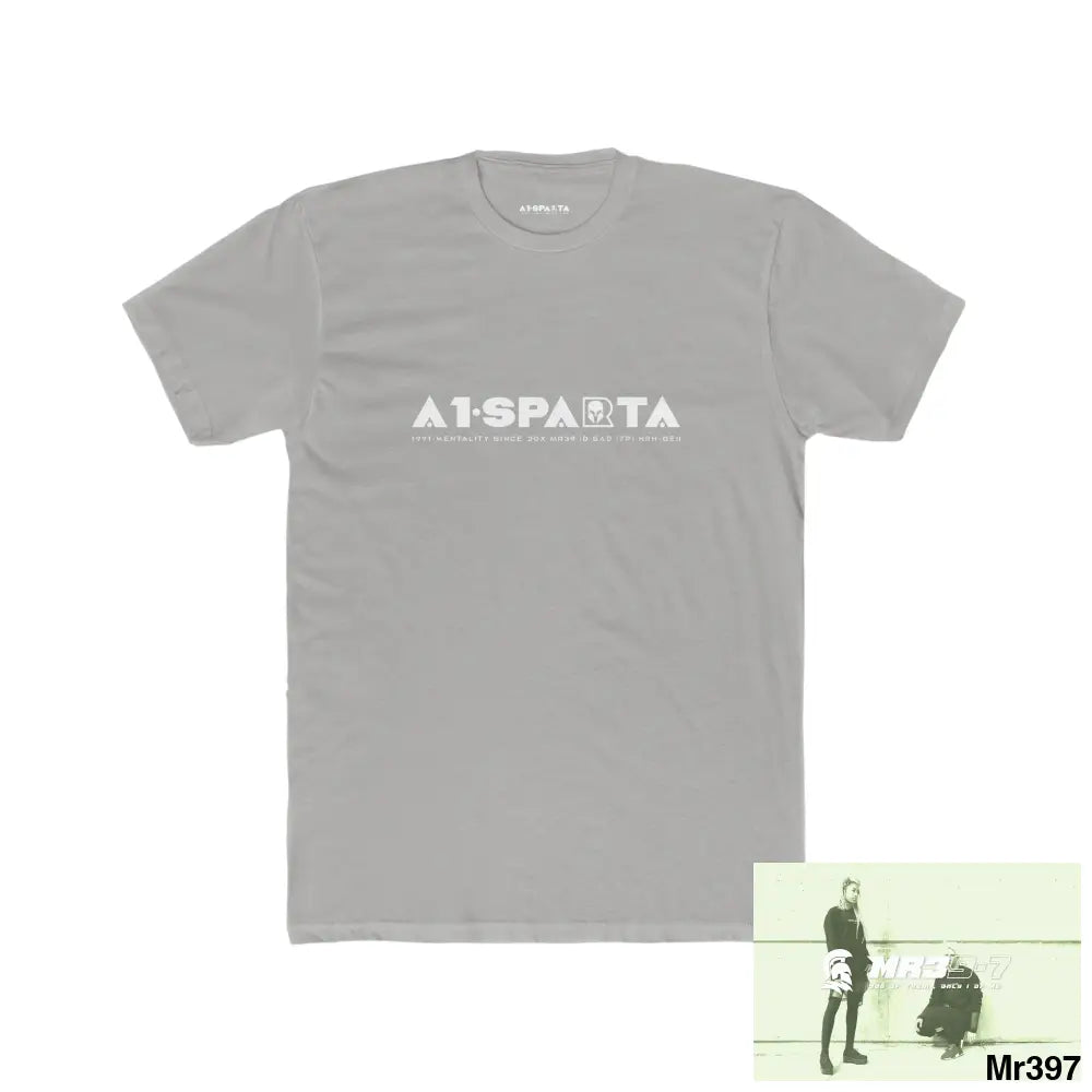 A1-Sparta Men’s Cotton Crew Tee Solid Light Grey / S T-Shirt