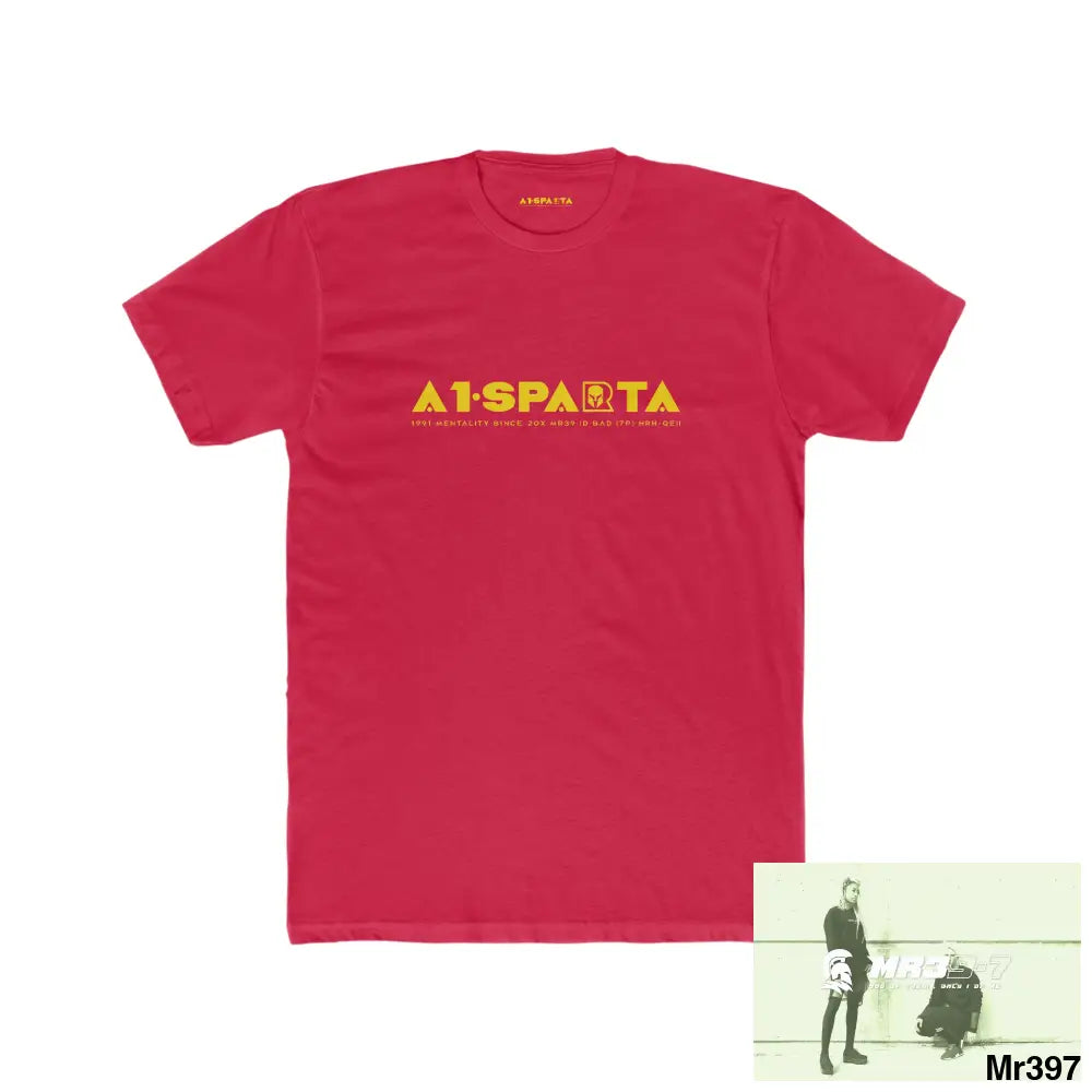 A1•Sparta Men’s Cotton Crew Tee Solid Red / XS T-Shirt