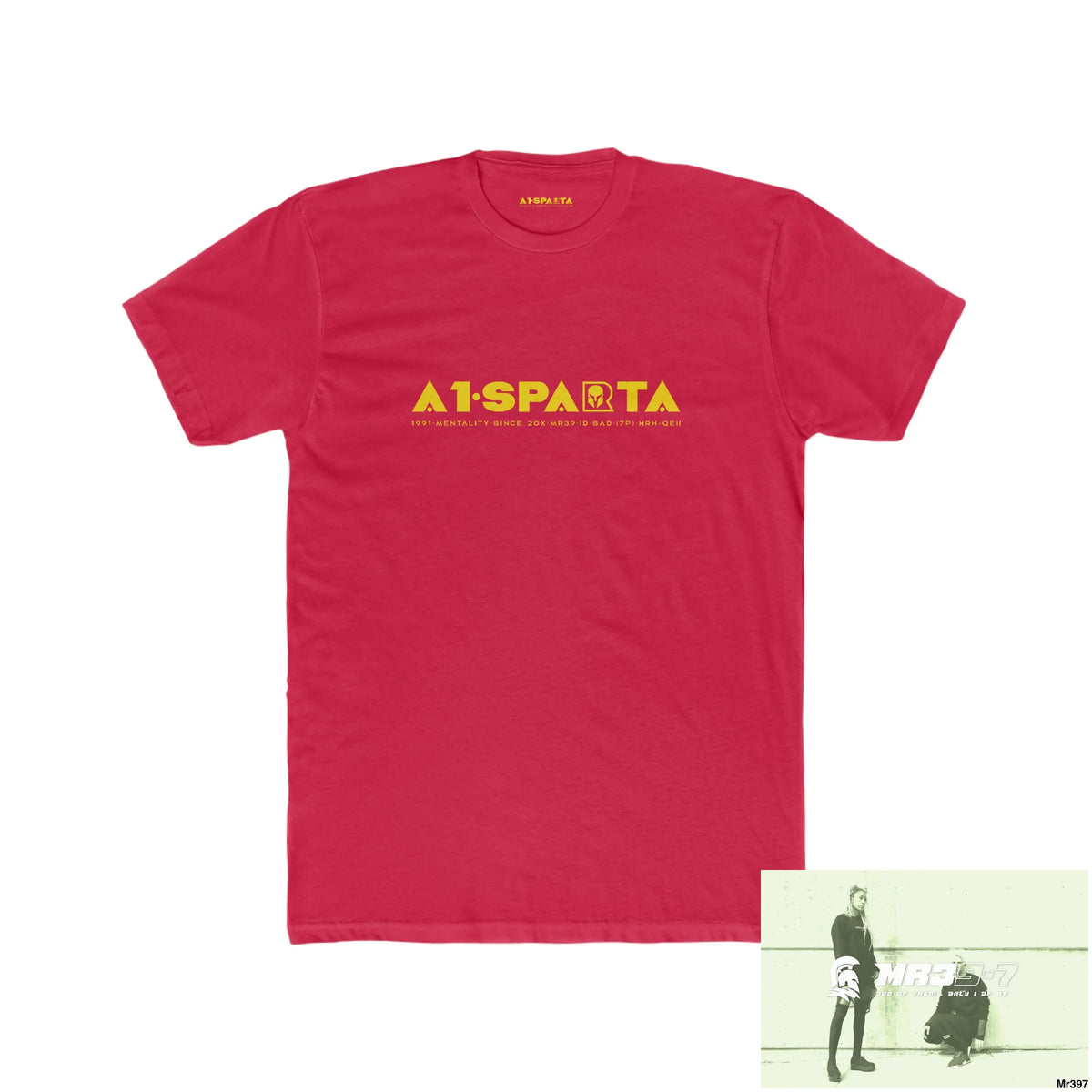 A1•Sparta Men’s Cotton Crew Tee Solid Red / XS T-Shirt