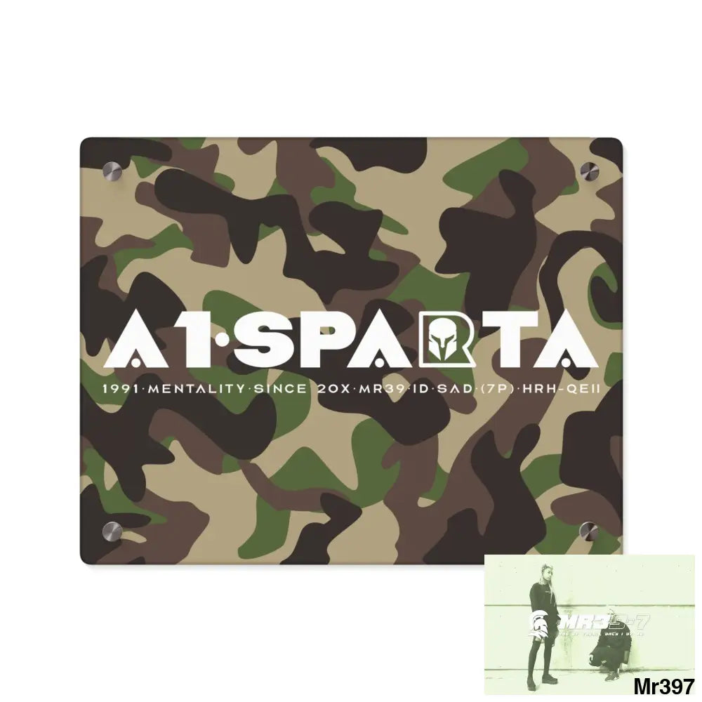A1-Sparta Military Mentality 1991 Style Acrylic Wall Art Panels 14″ x 11″ (Horizontal) / 0.25’’ Home Decor