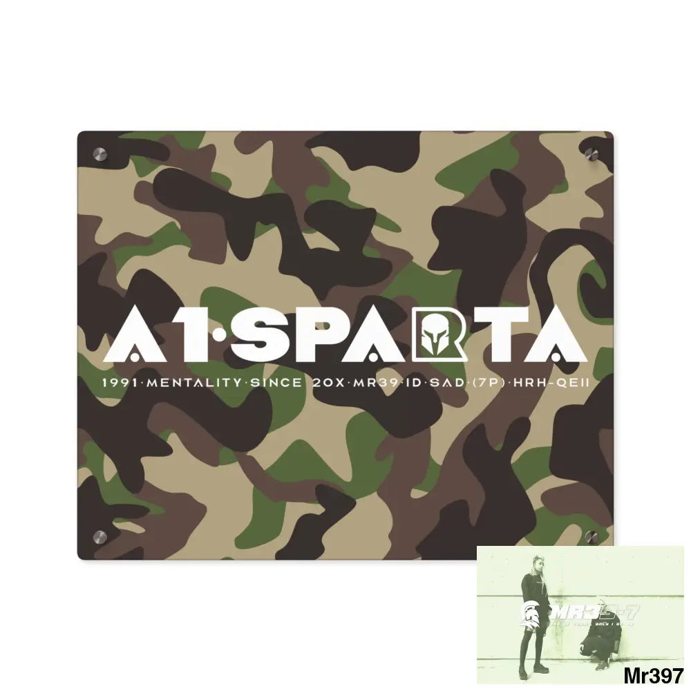 A1-Sparta Military Mentality 1991 Style Acrylic Wall Art Panels 20″ x 16″ (Horizontal) / 0.25’’ Home Decor