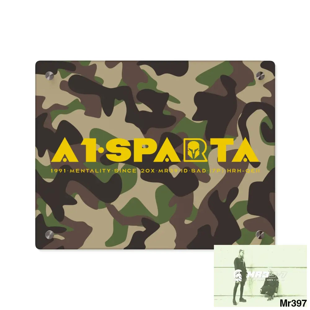 A1-Sparta Military Mentality 1991 Style Acrylic Wall Art Panels 14″ x 11″ (Horizontal) / 0.25’’ Home Decor