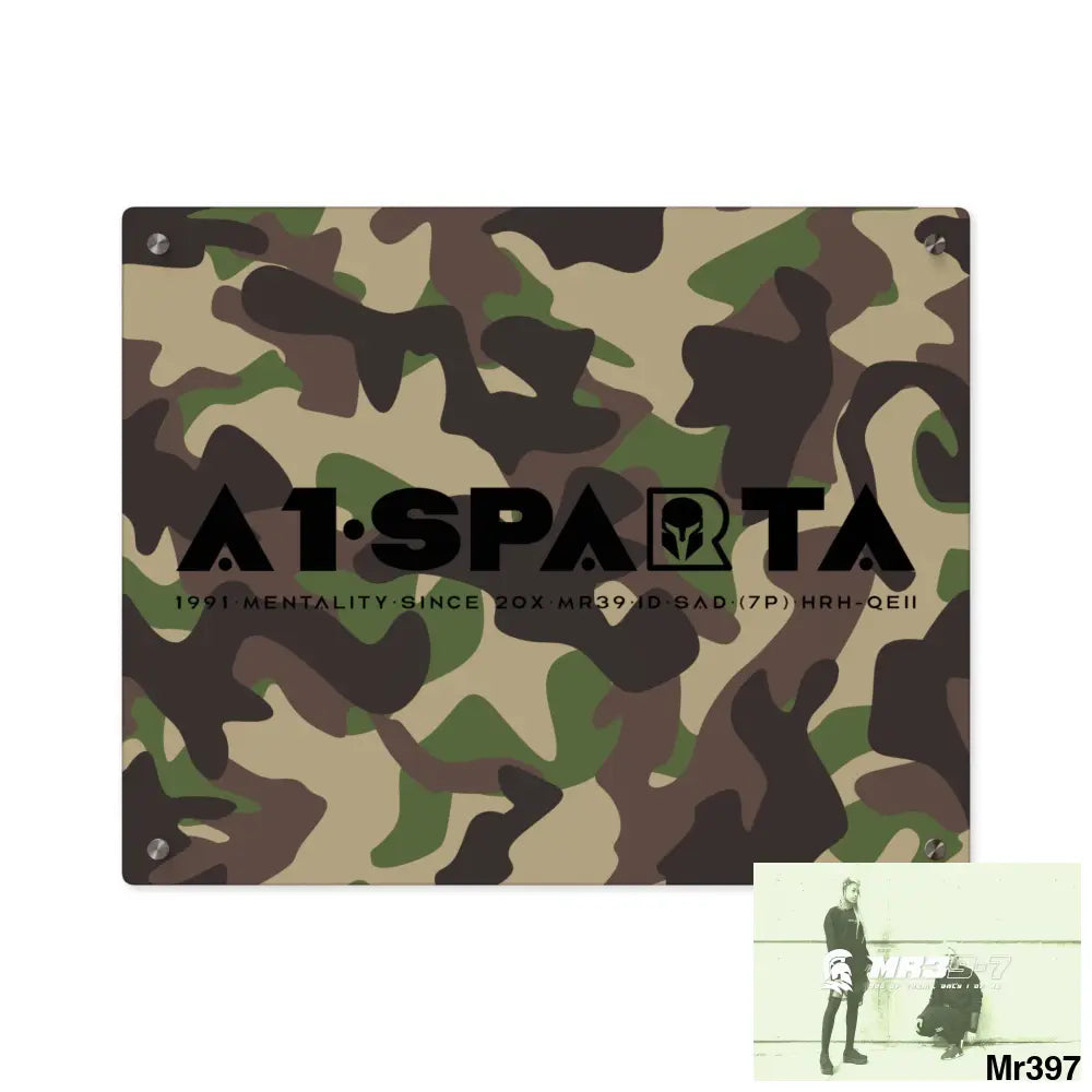 A1-Sparta Military Mentality 1991 Style Acrylic Wall Art Panels 20″ x 16″ (Horizontal) / 0.25’’ Home Decor
