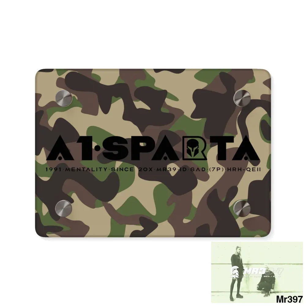 A1-Sparta Military Mentality 1991 Style Acrylic Wall Art Panels 7’’ x 5’’ (Horizontal) / 0.25’’ Home Decor