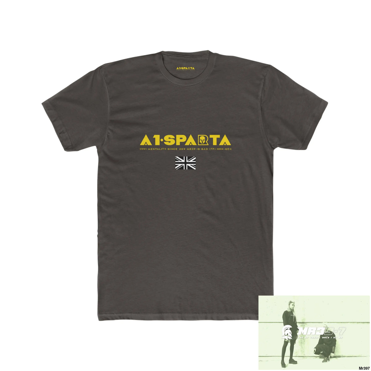 A1•Sparta My life My Deaths Their Plans Failed. Men’s Cotton Crew Tee Solid Dark Chocolate / S T-Shirt