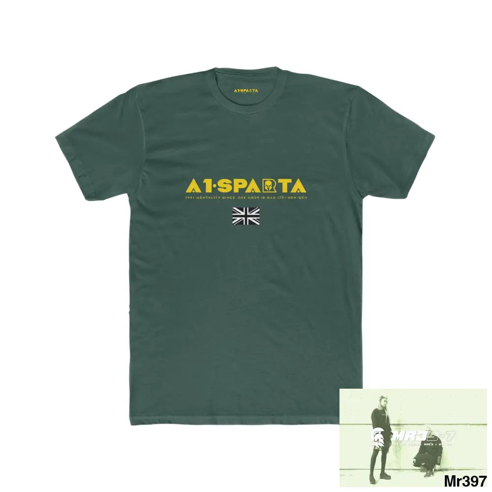 A1•Sparta My life My Deaths Their Plans Failed. Men’s Cotton Crew Tee Solid Forest Green / S T-Shirt