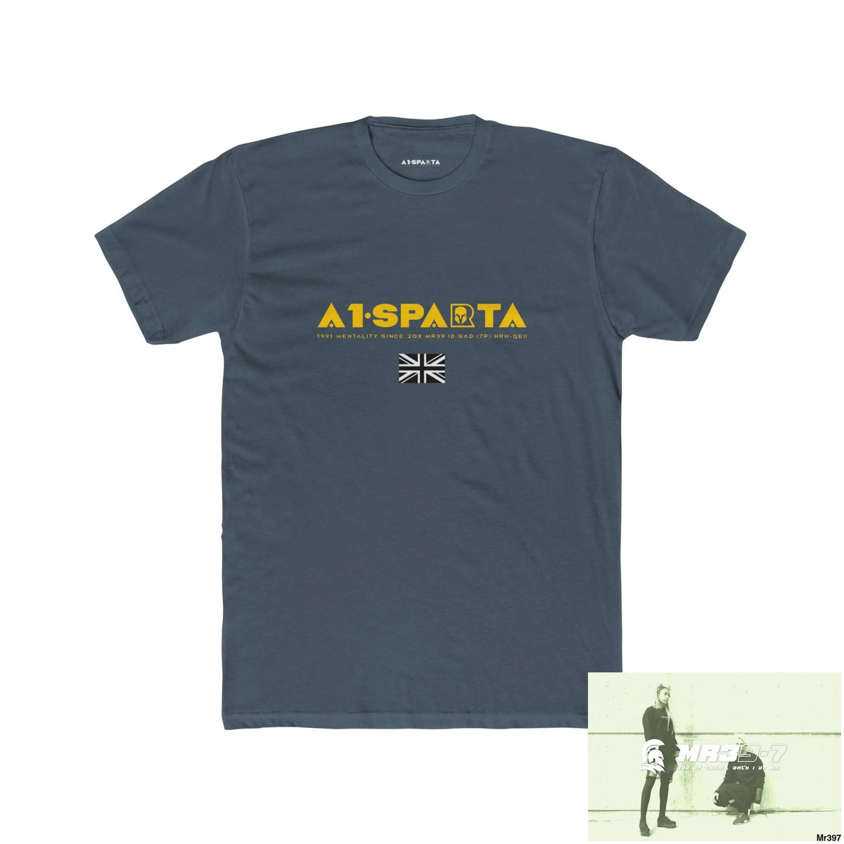 A1-Sparta My Life My Deaths Their Plans,Failed Tactical GB Men’s Cotton Crew Tee Solid Indigo / S T-Shirt