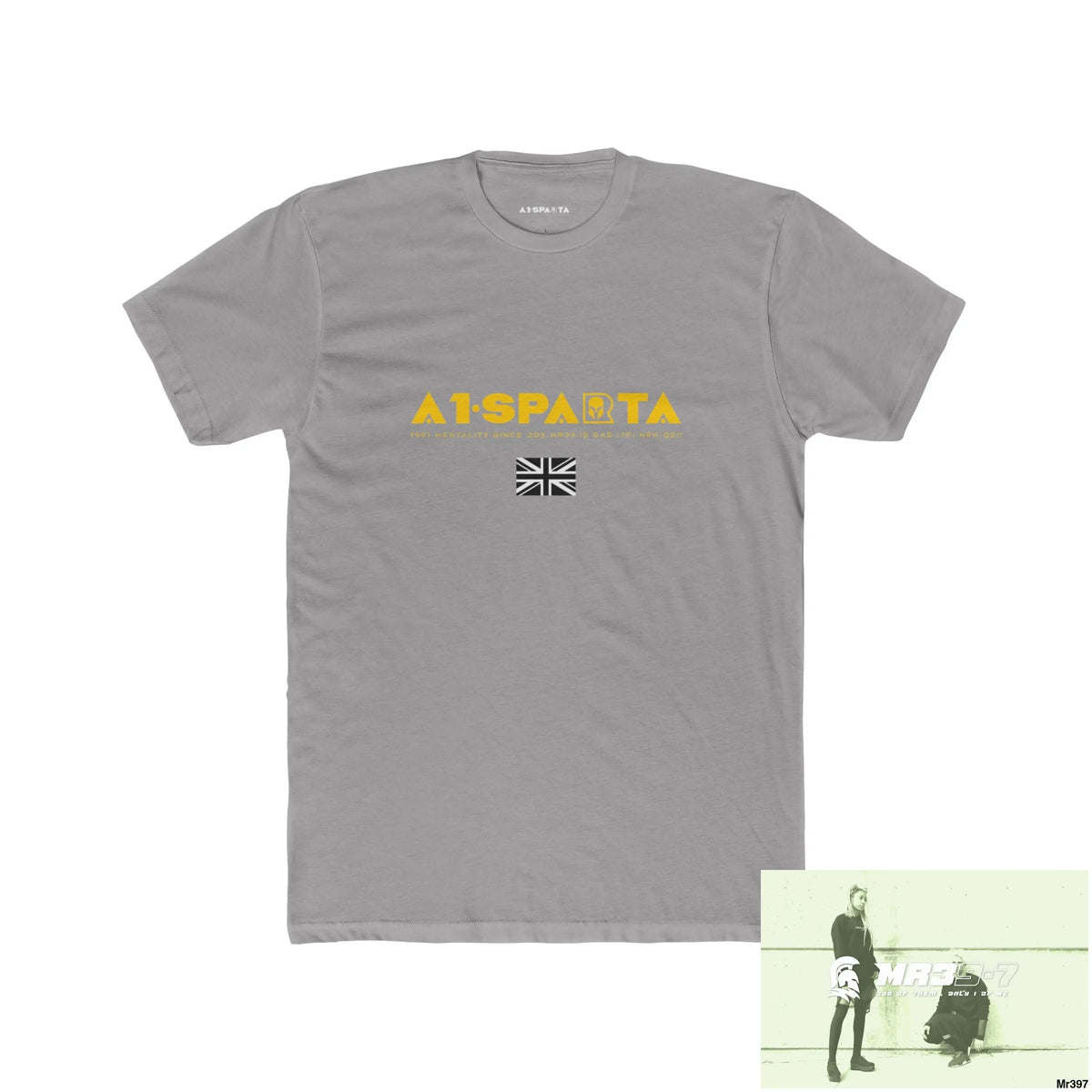 A1-Sparta My Life My Deaths Their Plans,Failed Tactical GB Men’s Cotton Crew Tee Solid Light Grey / S T-Shirt