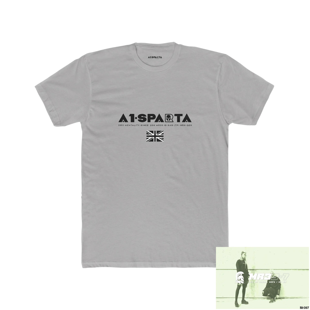 A1-Sparta My Life My Deaths Their Plans Failed Tactical GB Men’s Cotton Crew Tee Solid Light Grey / S T-Shirt