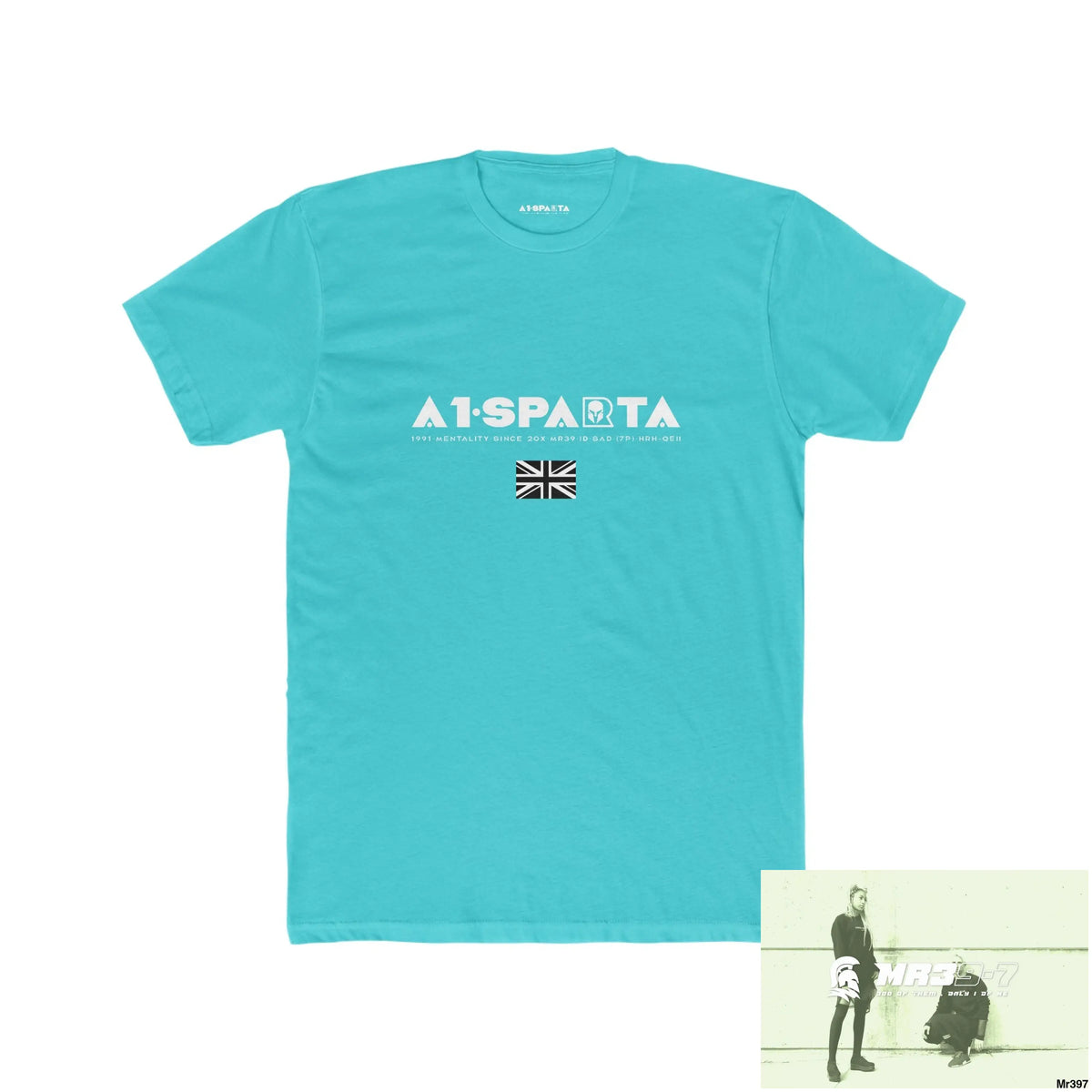 A1-Sparta My Life My Deaths Their Plans,Failed Tactical GB Men’s Cotton Crew Tee Solid Tahiti Blue / S T-Shirt