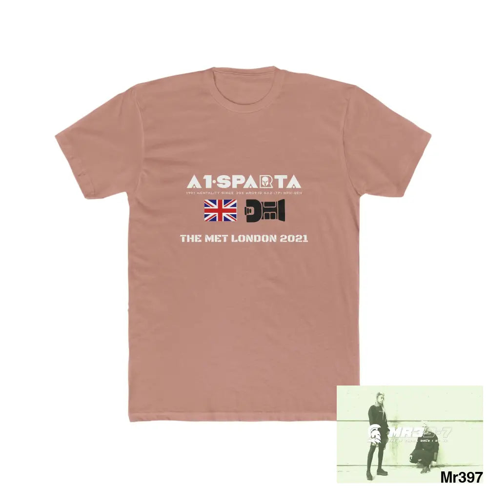 A1-Sparta One flew over the Redwoods Centre - Men’s Cotton Crew Tee Solid Desert Pink / S T-Shirt