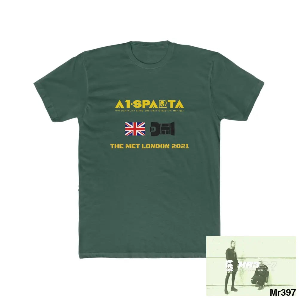 A1-Sparta One flew over the Redwoods Centre - Men’s Cotton Crew Tee Solid Forest Green / S T-Shirt